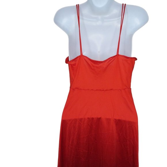 Vintage 70s Vanity Fair Full Length Satin Slip Nightgown S Red Nylon Valentines - Picture 7 of 10